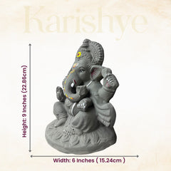 Idol size — height 9 inches (22.86 cm), width 6 inches (15.24 cm)